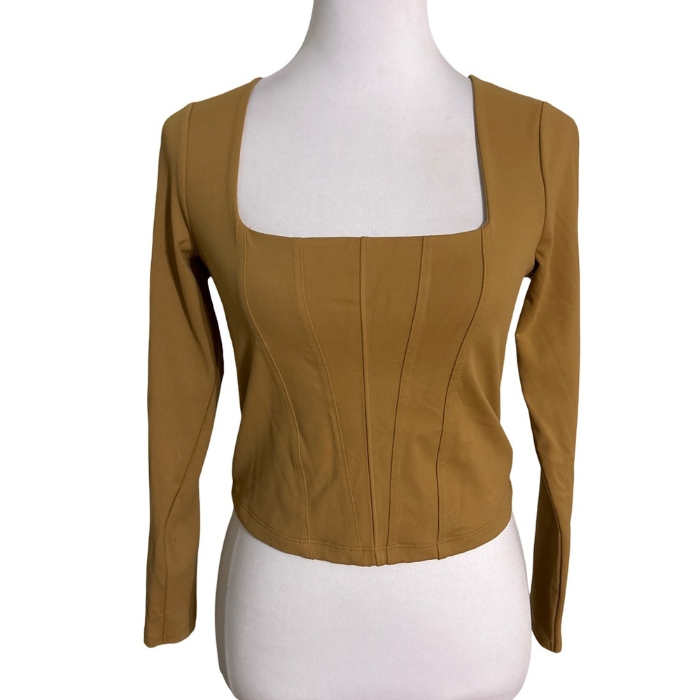 Abercrombie & Fitch Camel Square Neck Blouse